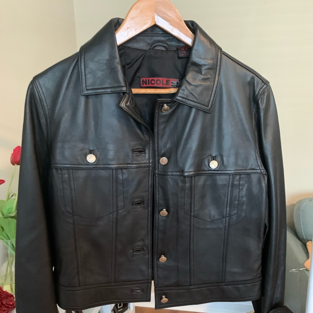 Black leather jacket